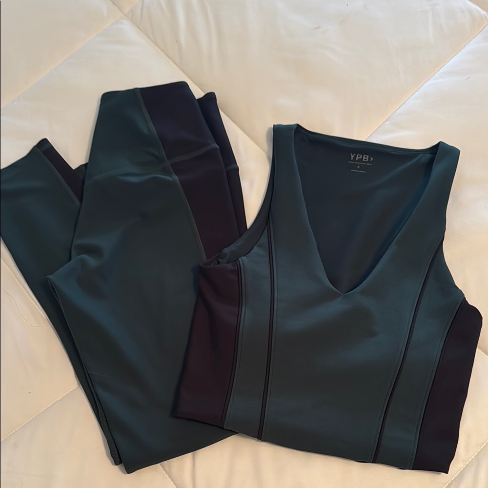 YPB Green and Black Activewear Set